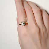 (ダルメシアンジャスパー/gold) mini long heart ring
