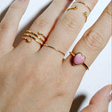 (チューライト/gold) mini long heart ring
