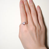 (グレームーンストーン/silver) mini long heart ring
