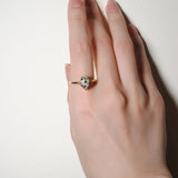 (ダルメシアンジャスパー/gold) mini long heart ring