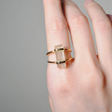 (プレナイト/gold) rect bandage ring