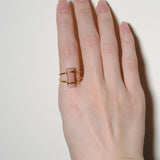 (ピーチムーンストーン/gold) rect bandage ring