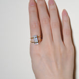 (レインボームーンストーン/gold) rect bandage ring