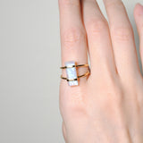 (レインボームーンストーン/gold) rect bandage ring