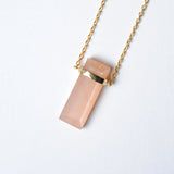 (ピーチムーンストーン/gold) rect bandage necklace