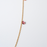 (マルチサファイア_ピンクトルマリン/gold) nude multi shape necklace