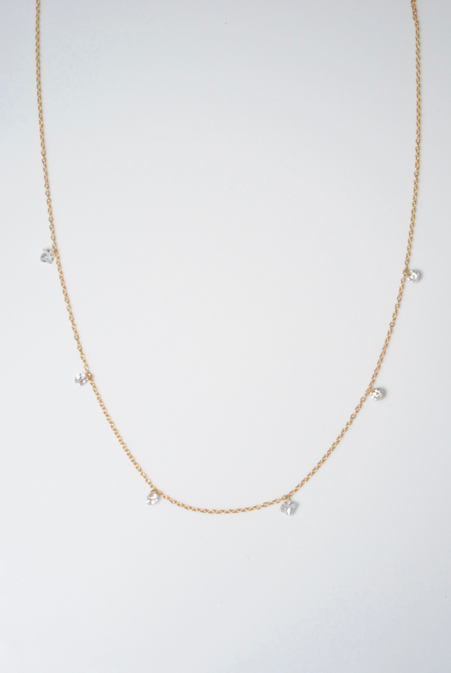 (モアサナイト/gold) nude multi shape necklace