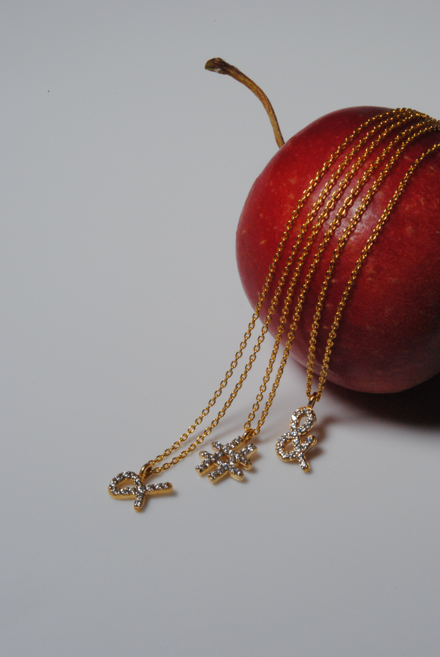 (モアサナイト/gold) secret charm necklace