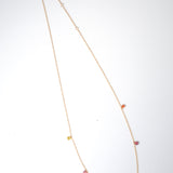 (マルチサファイア_ピンクトルマリン/gold) nude multi shape necklace