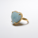 (ミルキーアクアマリン/gold) heart 4 u ring