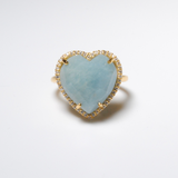 (ミルキーアクアマリン/gold) heart 4 u ring