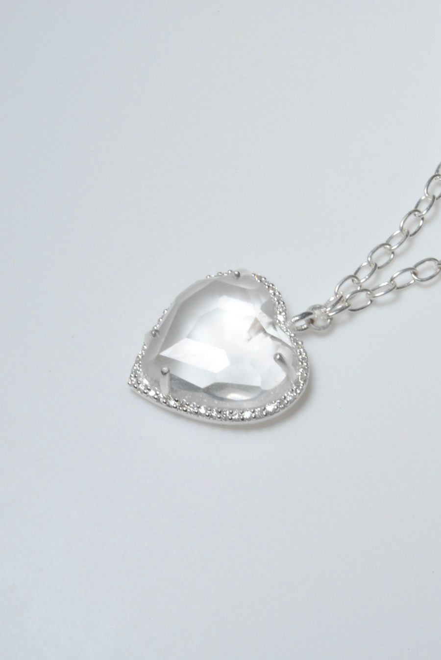 (クリスタル/silver) heart 4 u necklace