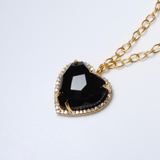 (ブラックオニキス/gold) heart 4 u necklace