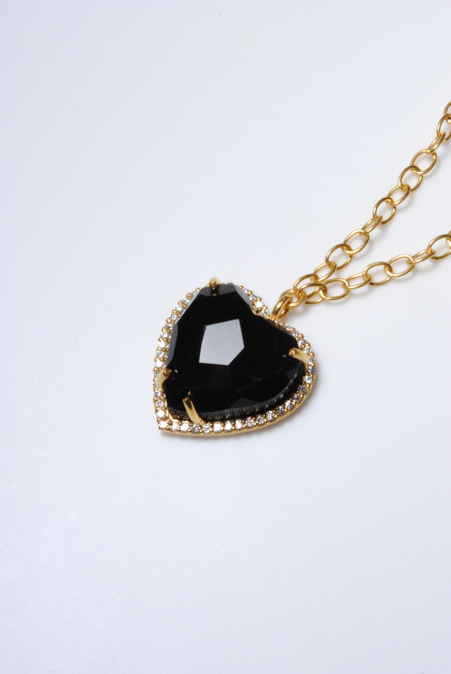 (ブラックオニキス/gold) heart 4 u necklace