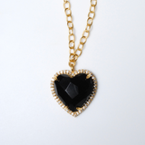 (ブラックオニキス/gold) heart 4 u necklace