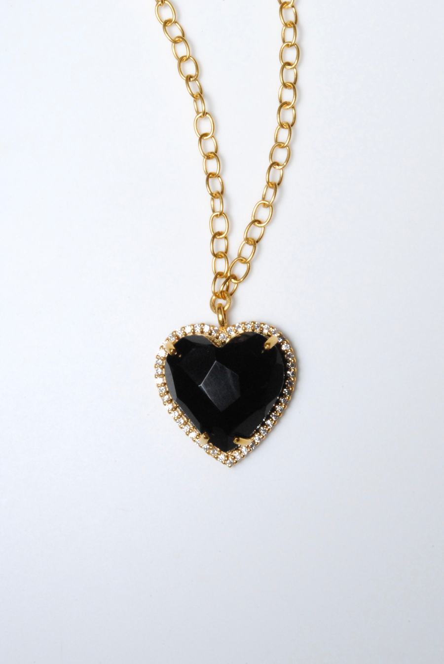(ブラックオニキス/gold) heart 4 u necklace