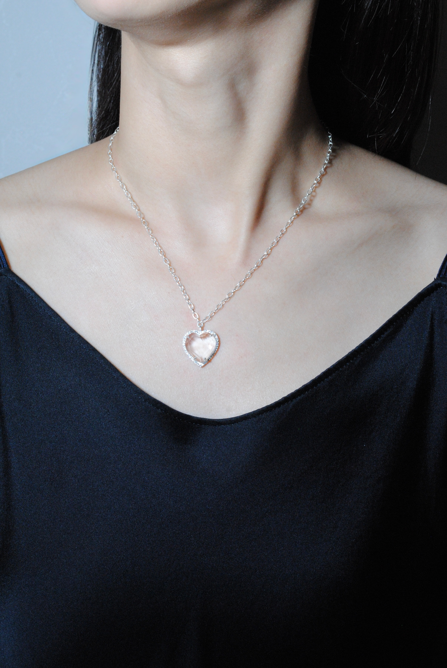 (クリスタル/silver) heart 4 u necklace