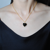 (ブラックオニキス/gold) heart 4 u necklace