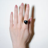 (ブラックオニキス/gold) heart 4 u ring