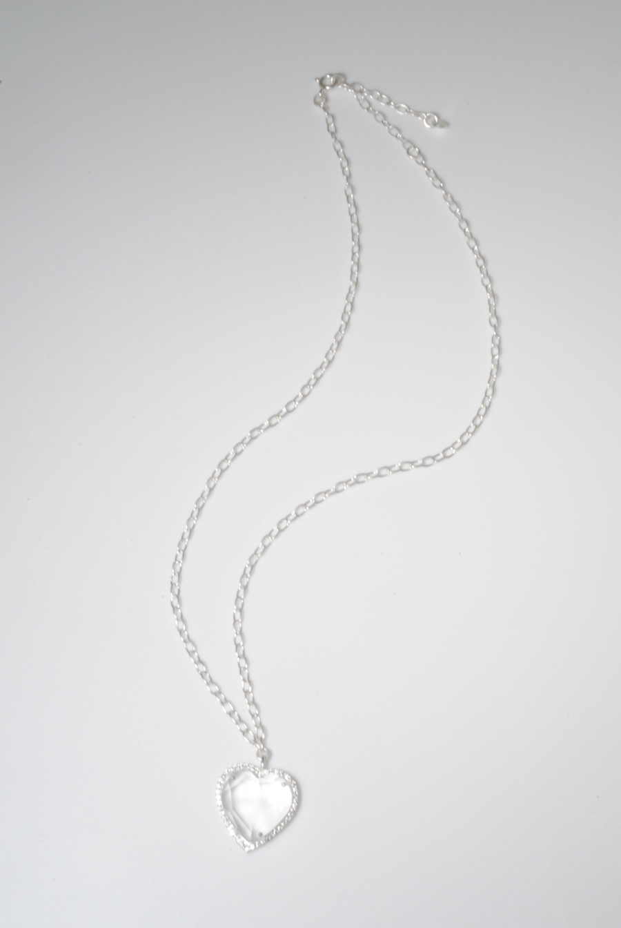 (クリスタル/silver) heart 4 u necklace