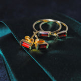 (ガーネット/gold) mini rect boad ring