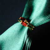 (ガーネット/gold) mini rect boad ring