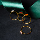 (ガーネット/gold) mini rect boad ring