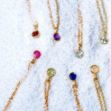 (エチオピアンオパール/gold-silver) birth pinky necklace【10月誕生石】