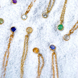 (エチオピアンオパール/gold-silver) birth pinky necklace【10月誕生石】