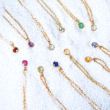 (エチオピアンオパール/gold-silver) birth pinky necklace【10月誕生石】