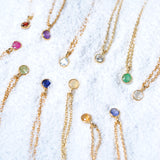 (エチオピアンオパール/gold-silver) birth pinky necklace【10月誕生石】