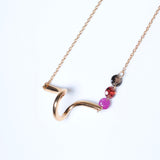 (ルビー&ガーネット&スモーキークォーツ/gold) luminous tail necklace