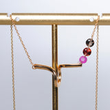 (ルビー&ガーネット&スモーキークォーツ/gold) luminous tail necklace