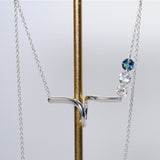 (アクアマリン&モアサナイト&ロンドンブルートパーズ/silver) luminous tail necklace