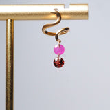 (ルビー&ガーネット&スモーキークォーツ/gold) luminous tail earring