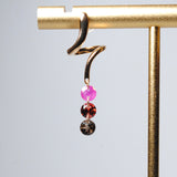 (ルビー&ガーネット&スモーキークォーツ/gold) luminous tail earring