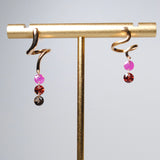(ルビー&ガーネット&スモーキークォーツ/gold) luminous tail earring