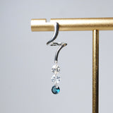 (アクアマリン&モアサナイト&ロンドンブルートパーズ/silver) luminous tail earring