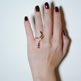 (ルビー&ガーネット&スモーキークォーツ/gold) luminous tail ring