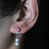 (アクアマリン&モアサナイト&ロンドンブルートパーズ/silver) luminous tail earring