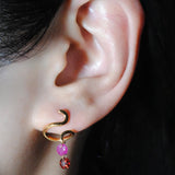 (ルビー&ガーネット&スモーキークォーツ/gold) luminous tail earring