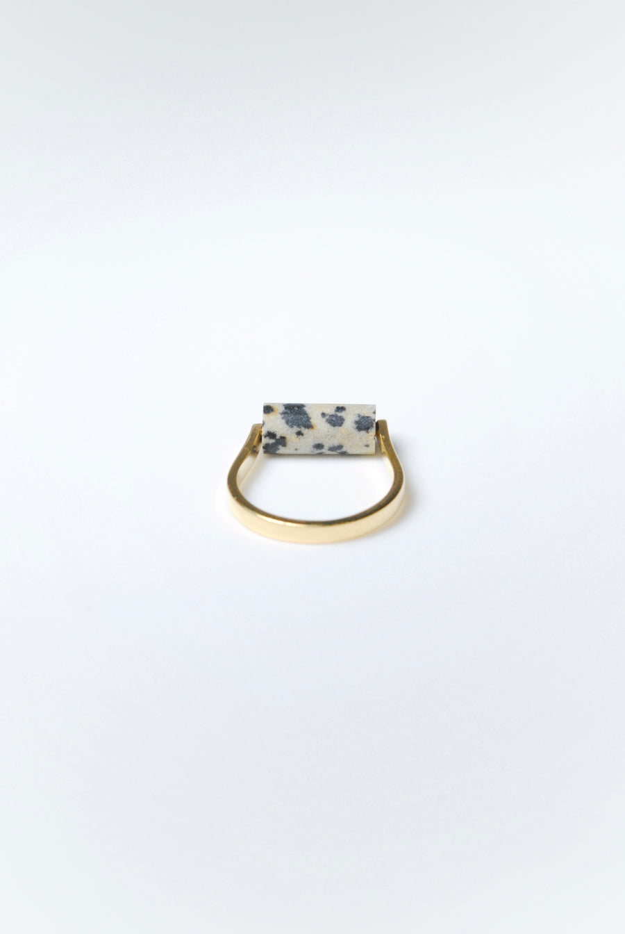 (ダルメシアンジャスパー/gold) rolling ring