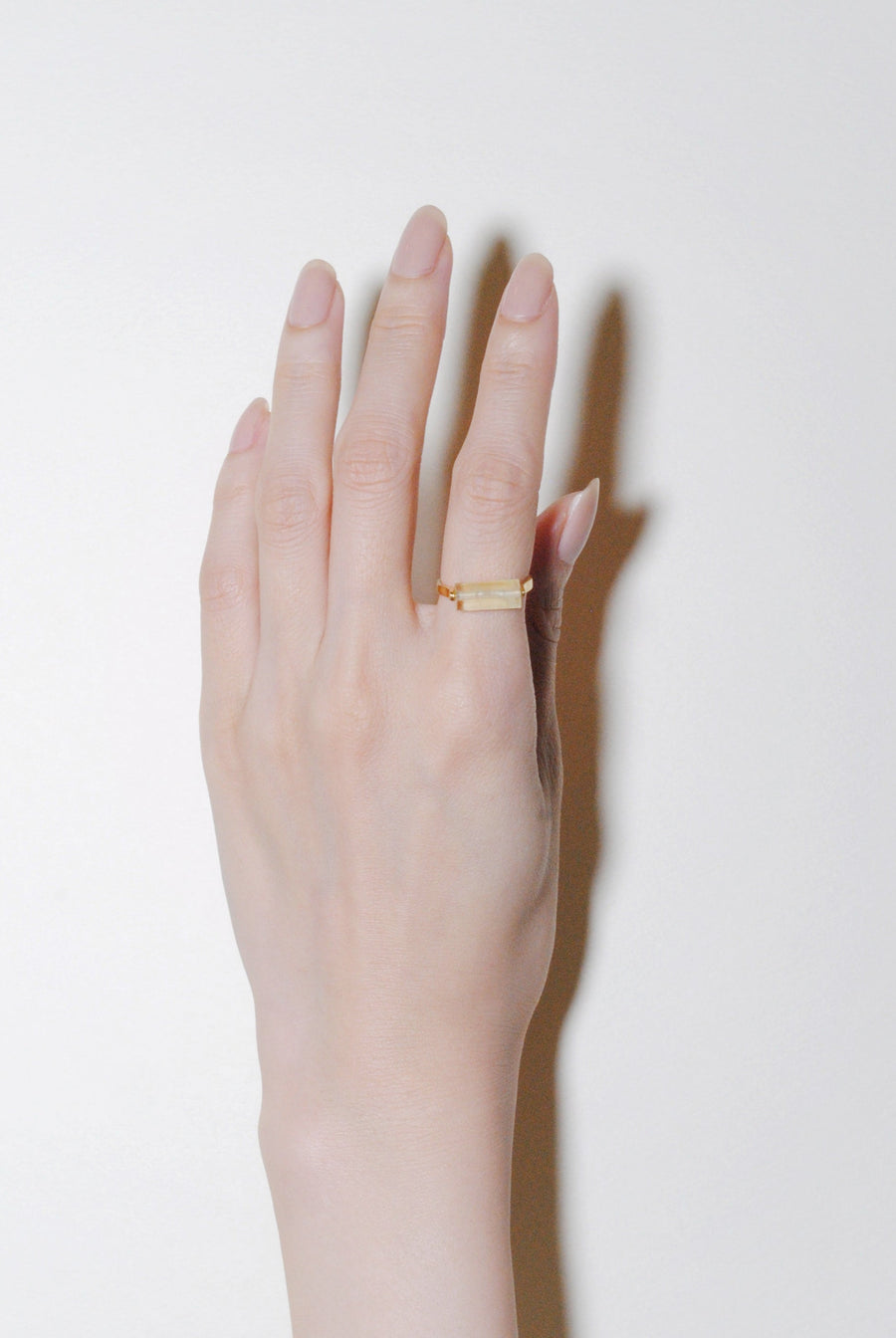 (レモンクオーツ/gold) rolling ring