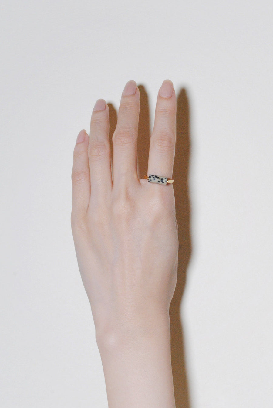 (ダルメシアンジャスパー/gold) rolling ring