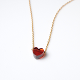 (ガーネット/gold) petit heart  necklace