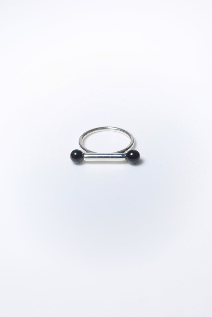 (ブラックオニキス/silver) baton  ring