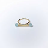 (ミルキーアクアマリン/gold) baton  ring