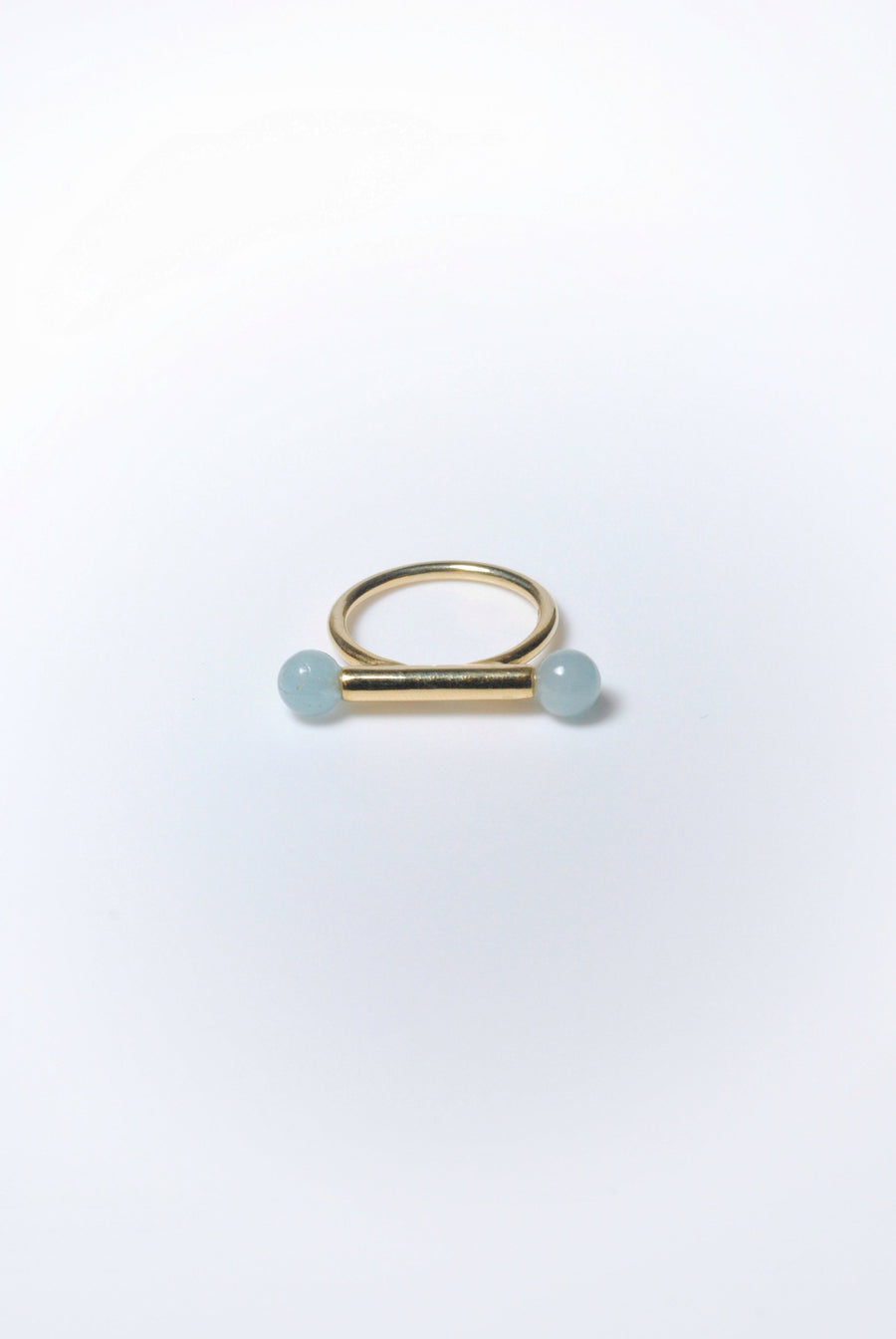 (ミルキーアクアマリン/gold) baton  ring