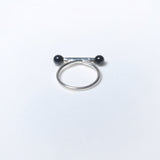(ブラックオニキス/silver) baton  ring