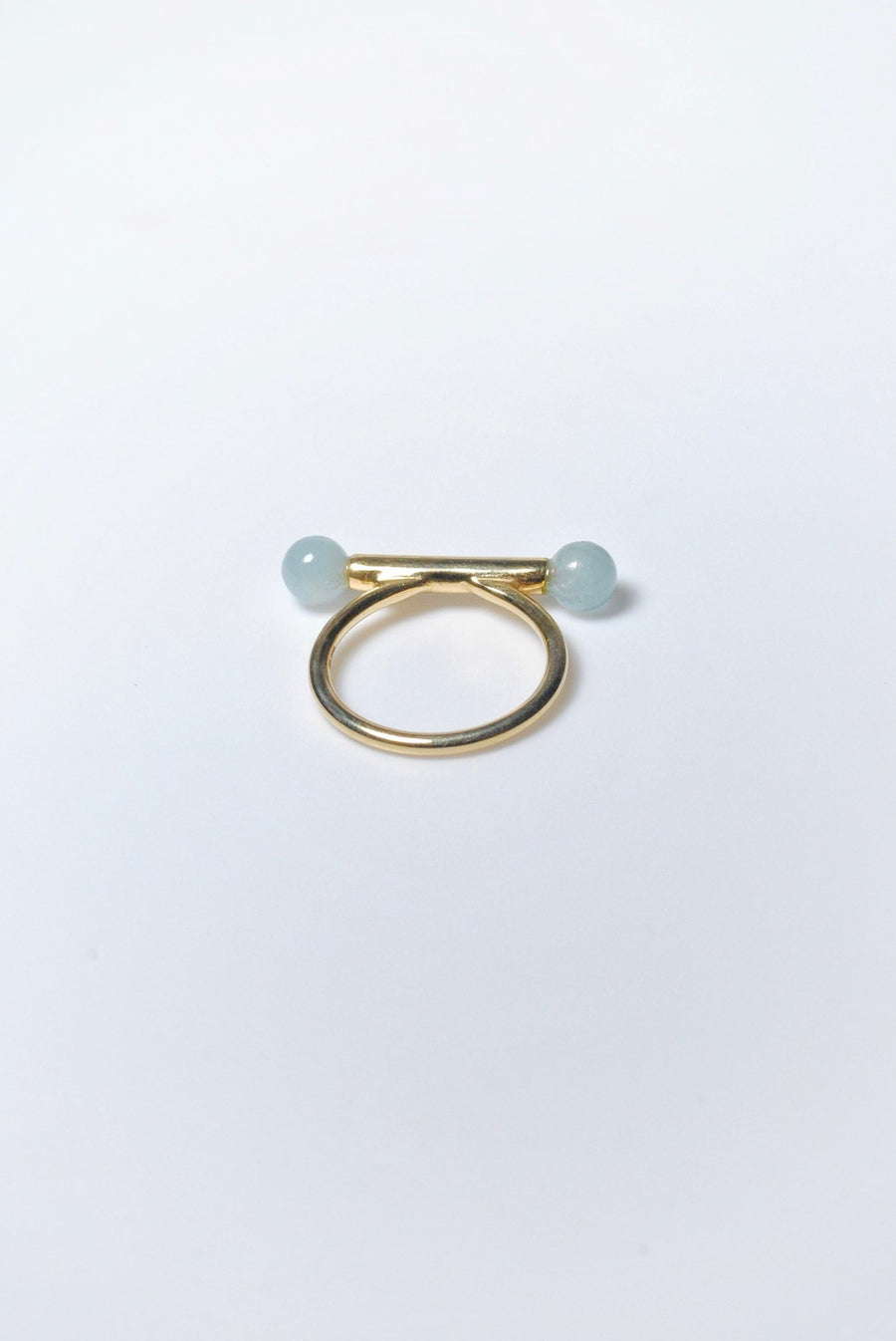 (ミルキーアクアマリン/gold) baton  ring